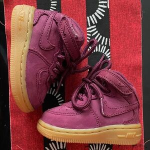 Nike Kids Maroon Sneakers with Tan Soles